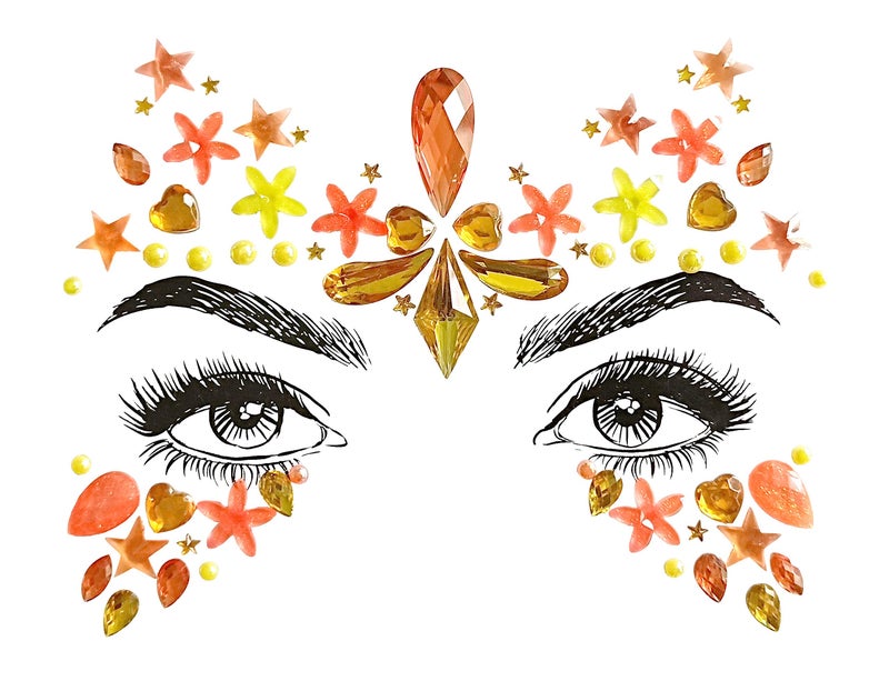 SHINEYES 8 Pc Music Rave Face Jewels: Rhinestone Crystal Gems for Eyes, Body & More - Image 4